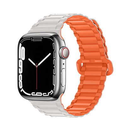 【軽量×磁力】マグネットリッジシリコンバンド【アップルウォッチ】