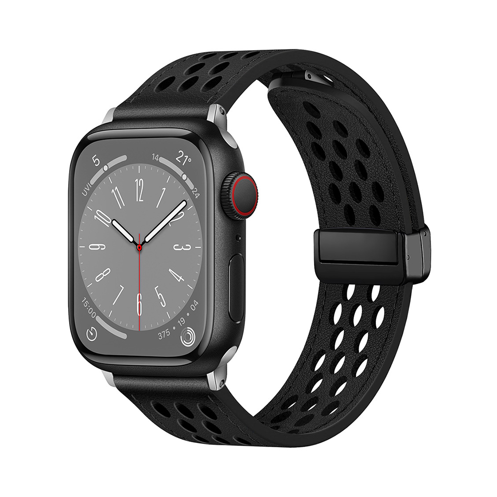 【蒸れにくい】マグエアフローレザーバンド【アップルウォッチ】