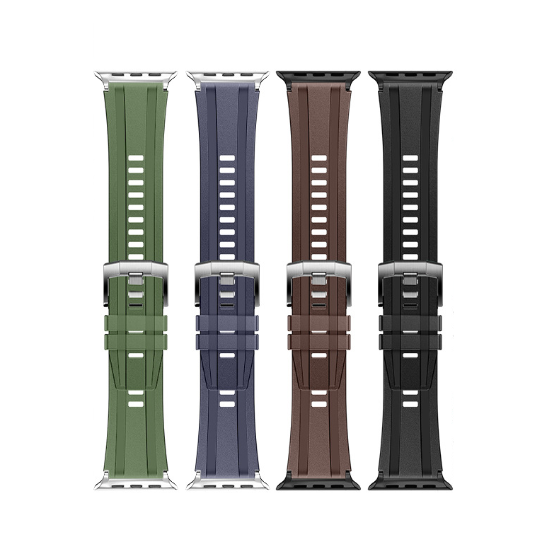 【日常防水対応】ツインラインフッ素ラバーバンド【アップルウォッチ】