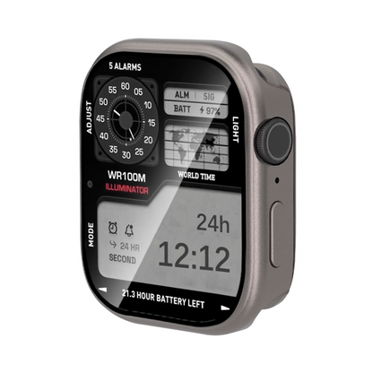 【ガラス付き両面保護】メタリックプロテクターケース【アップルウォッチ】