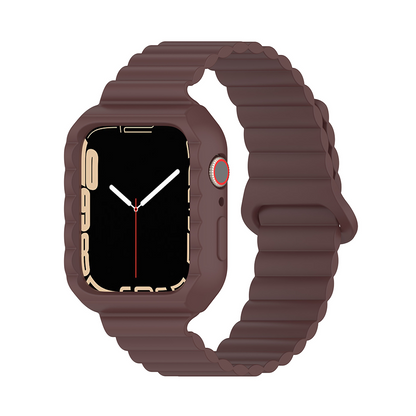 [18 colors available] Magnetic case integrated silicone band [Apple Watch]