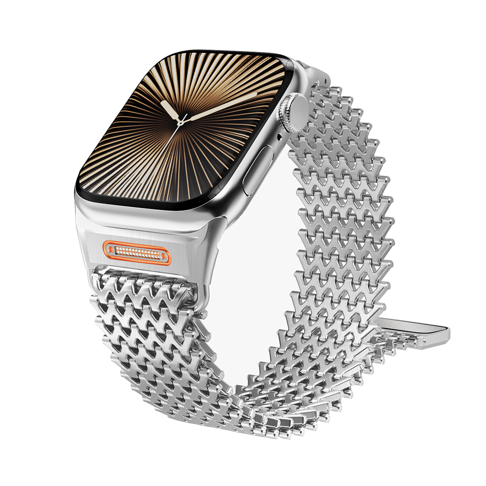 【粗めメッシュ】ジャグドメタルマグネットバンド【アップルウォッチ】