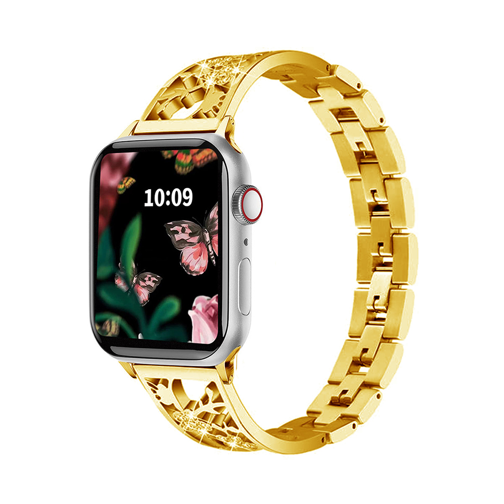 華やか装飾】ステンレスフラワーバンド【アップルウォッチ】 – Apple