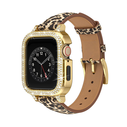 [5 colors available with integrated case] Leopard Luxury Band [Apple Watch]