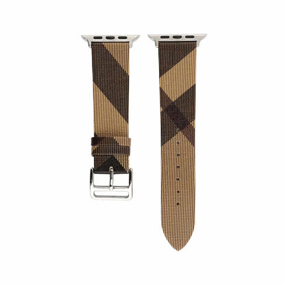 [3 colors available] Check pattern leather band [Apple Watch]