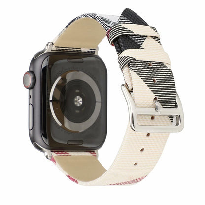 [3 colors available] Check pattern leather band [Apple Watch]