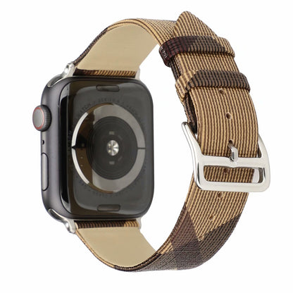 [3 colors available] Check pattern leather band [Apple Watch]