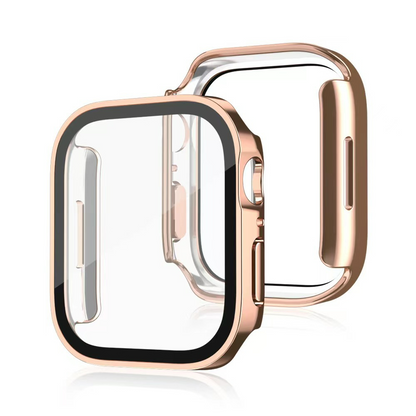 [12 colors available] Simple metallic tempered glass case [Apple Watch]