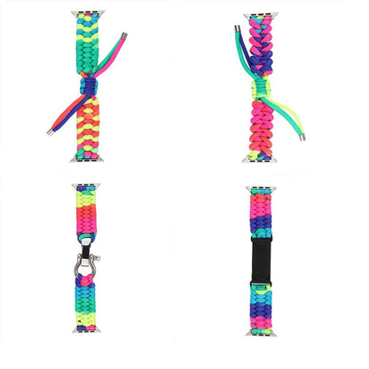 [4 types available] Rainbow paracord band [Apple Watch]