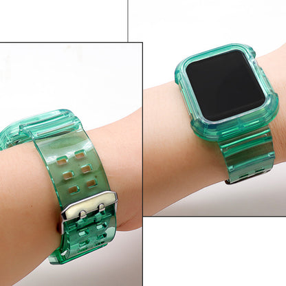 [6 colors available with integrated case] Lightweight TPU clear band [Apple Watch]