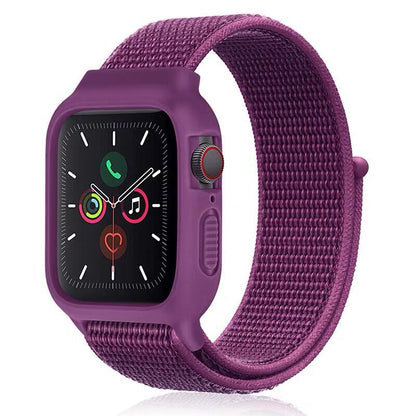 [25 colors available] Silicone case with integrated nylon band [Apple Watch]