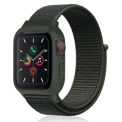 [25 colors available] Silicone case with integrated nylon band [Apple Watch]