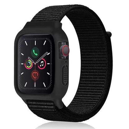 [25 colors available] Silicone case with integrated nylon band [Apple Watch]