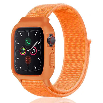 [25 colors available] Silicone case with integrated nylon band [Apple Watch]