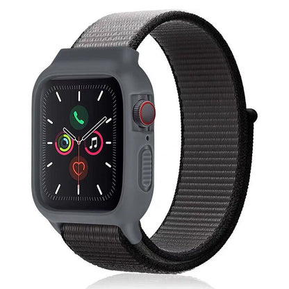 [25 colors available] Silicone case with integrated nylon band [Apple Watch]