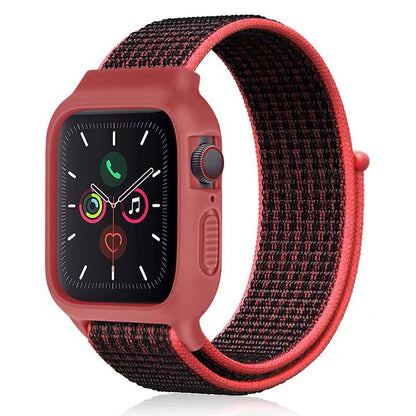 [25 colors available] Silicone case with integrated nylon band [Apple Watch]