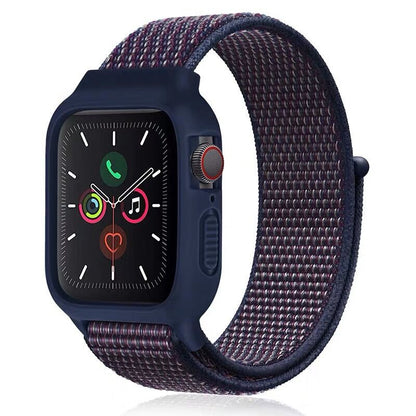 [25 colors available] Silicone case with integrated nylon band [Apple Watch]