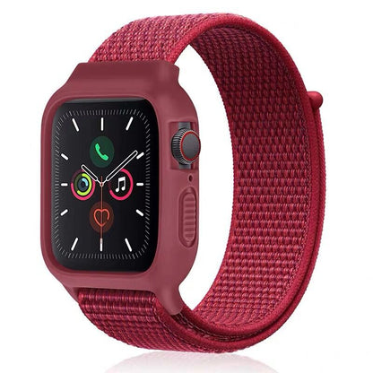 [25 colors available] Silicone case with integrated nylon band [Apple Watch]