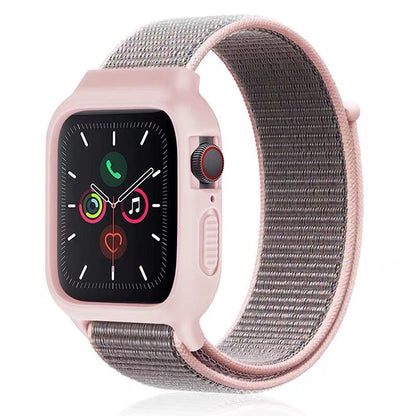 [25 colors available] Silicone case with integrated nylon band [Apple Watch]