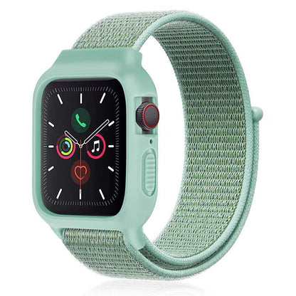 [25 colors available] Silicone case with integrated nylon band [Apple Watch]