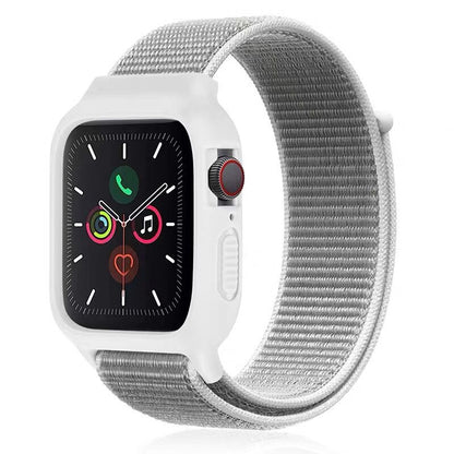 [25 colors available] Silicone case with integrated nylon band [Apple Watch]