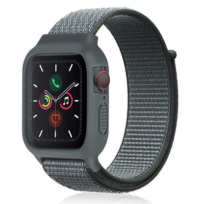 [25 colors available] Silicone case with integrated nylon band [Apple Watch]