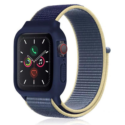 [25 colors available] Silicone case with integrated nylon band [Apple Watch]