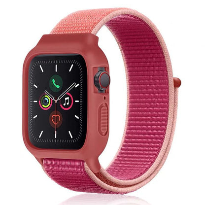 [25 colors available] Silicone case with integrated nylon band [Apple Watch]