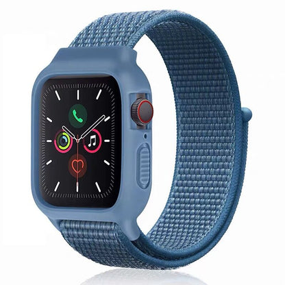 [25 colors available] Silicone case with integrated nylon band [Apple Watch]