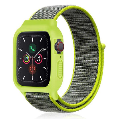 [25 colors available] Silicone case with integrated nylon band [Apple Watch]