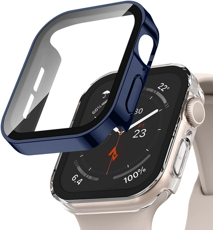 [12 colors available] Simple metallic tempered glass case [Apple Watch]