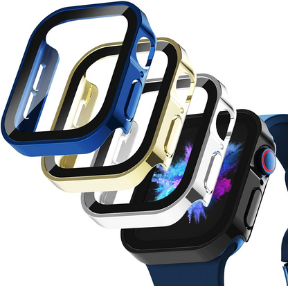 [12 colors available] Simple metallic tempered glass case [Apple Watch]