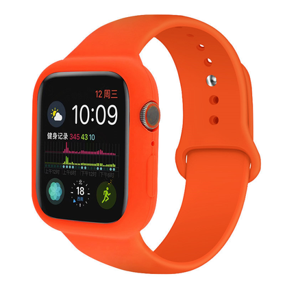 [12 colors available with integrated case] Integrated silicone band [Apple Watch]