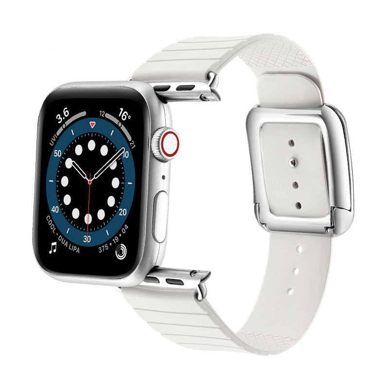 驚きの値段 Apple Watch ラバーバンド白 アップルウォッチ白銀ケース