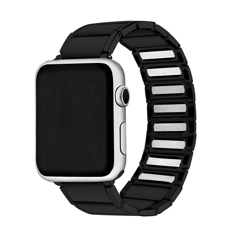 Apple Watch マグネット式 PUレザーバンド ストラップ ベルト 赤