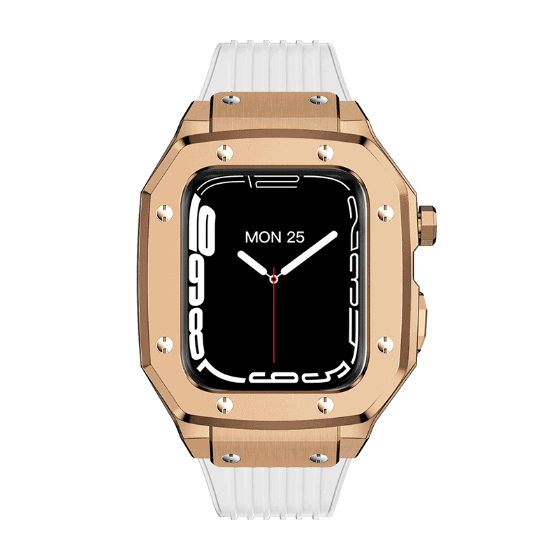 Apple Watch メタルケース カバー ステンレスバンド ベルト金B - 時計