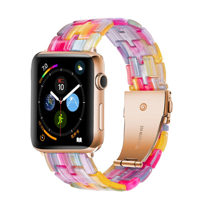 [16 colors available] Mosaic pattern resin band [Apple Watch]