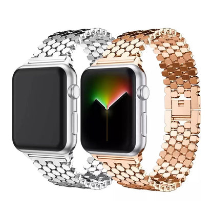 [4 colors available] Honeycomb chain steel band [Apple Watch]