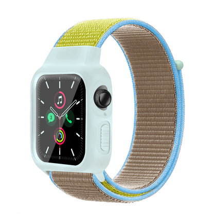 [25 colors available] Silicone case with integrated nylon band [Apple Watch]