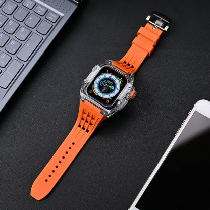 [8 colors available with integrated case] Sporty band with clear case [Apple Watch]