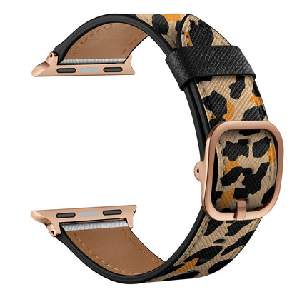 [4 colors available] Pattern printed leather band [Apple Watch]