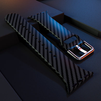 [Case integrated] Carbon fiber style silicone band with case [Apple Watch]