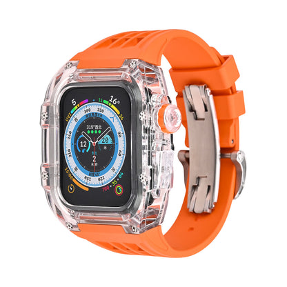 [8 colors available with integrated case] Sporty band with clear case [Apple Watch]