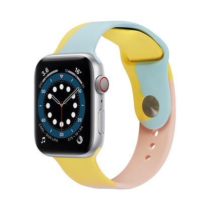 [13 colors available] Rainbow contrast color silicone band [Apple Watch]