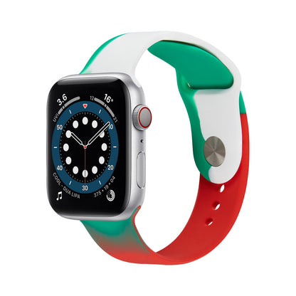 [13 colors available] Rainbow contrast color silicone band [Apple Watch]