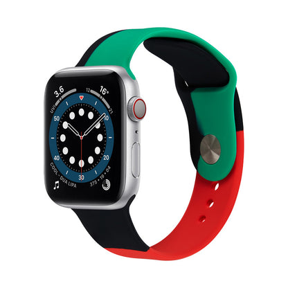 [13 colors available] Rainbow contrast color silicone band [Apple Watch]