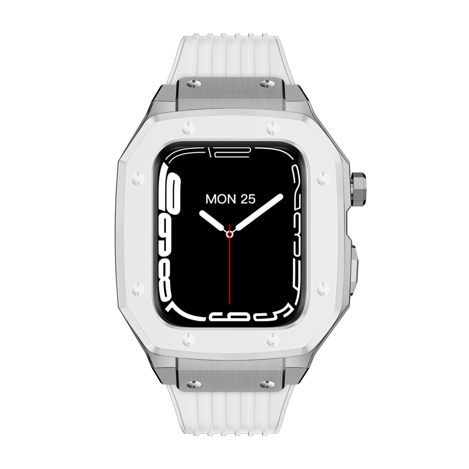 新版 Apple Watch ラバーアップルウォッチバンド白カスタムローズ