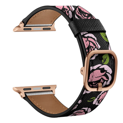 [4 colors available] Pattern printed leather band [Apple Watch]