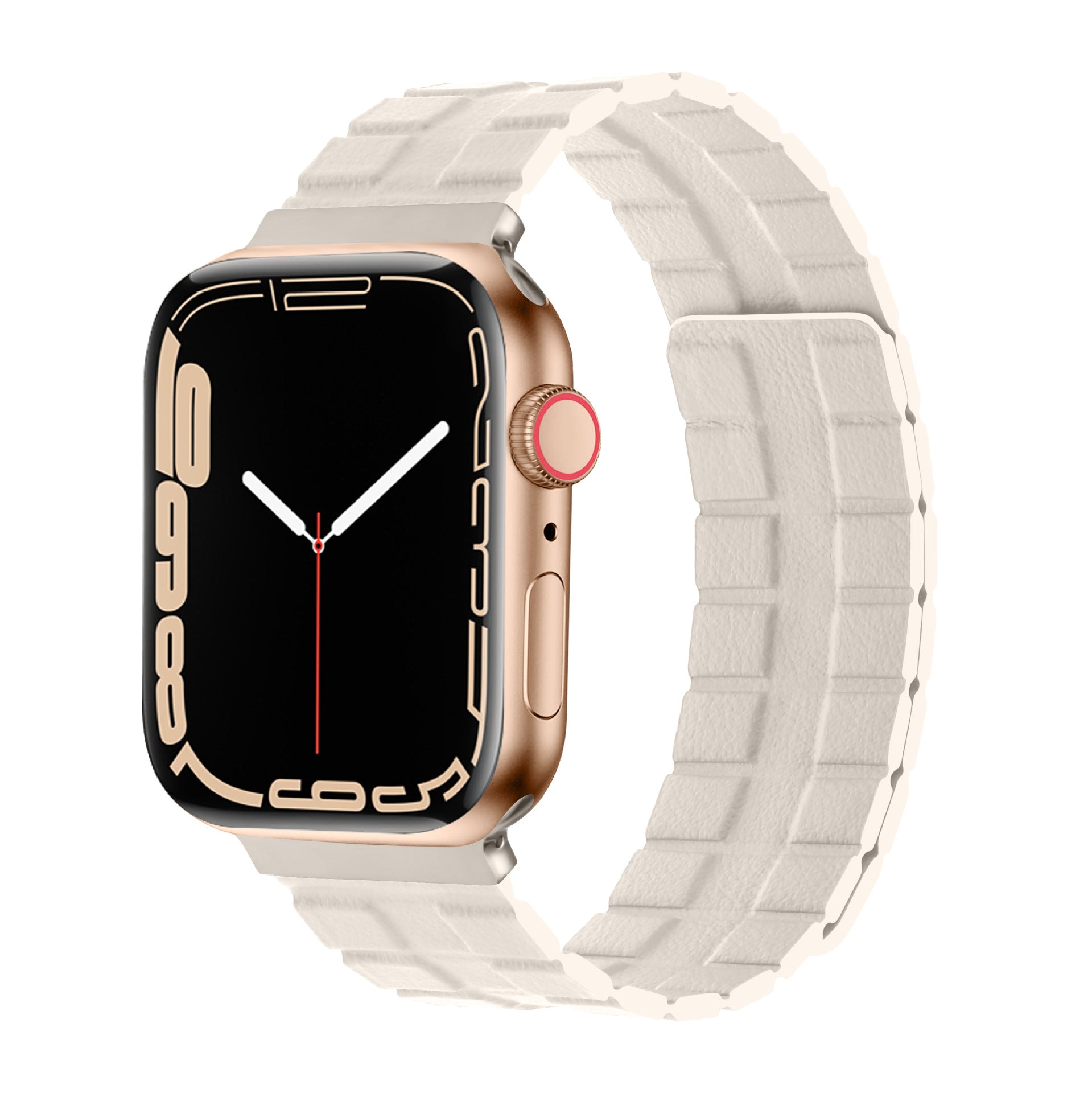 Apple Watch マグネット式 PUレザーバンド ベルト スペースグレー - 時計