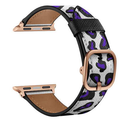 [4 colors available] Pattern printed leather band [Apple Watch]